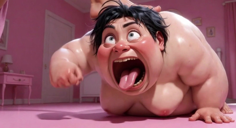 Anime Hentai: Gorda feia degradada - lambendo a linda garota