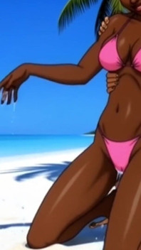 Beach Slutty: Sexig afrikansk tjej tycker om livet på en paradisstrand och möter oväntat en lustfylld vit kille