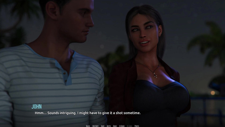 3D Cartoon Porn: Domino Beach 2 : La marche nocturne fatidique de Jhon avec Emily