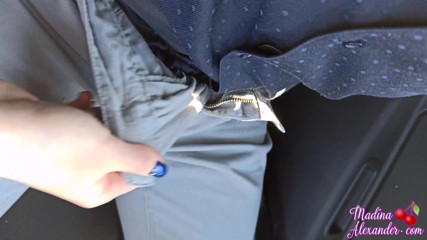 Madina Alexander: Girl play pussy and outside fucking taxi driver - cumshot