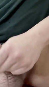Intense masturbation of a hard cock