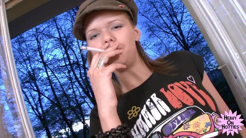 Heavy on Hotties: Tall &amp; skinny teen smokes a cigarette