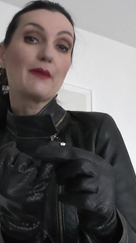 Sniffing Squeaky Leather Gloves, Hand Over Mouth Lady Victoria Valente Jerk off Instructions for Small Cocks