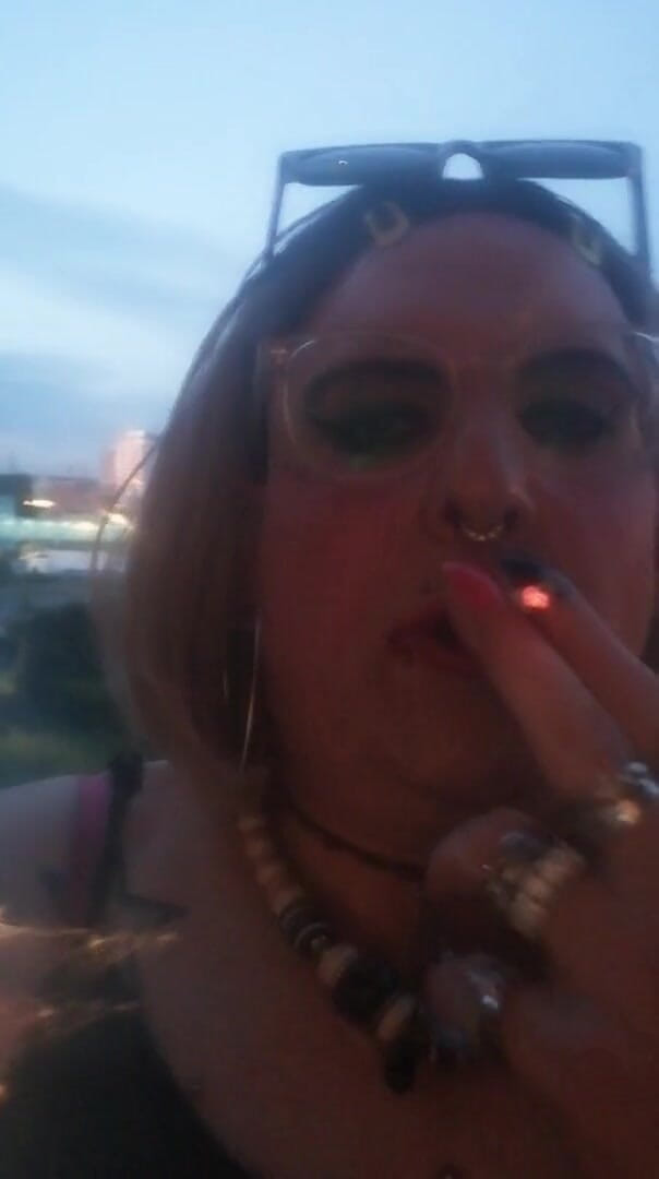 Stefanie Laveire: Blonde TS Stefanie smoking 2