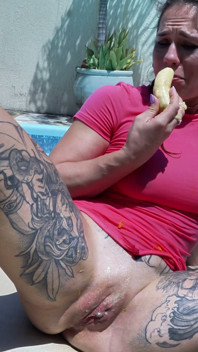 Buitenshuis Anaal Spelen: Banaan, Gespreide Kont, Natte Roze, Zwembadspatten