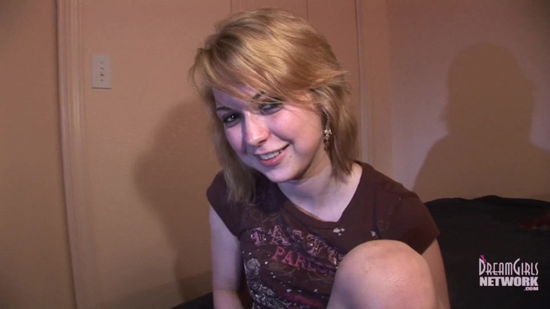 Dream Girls: Cute shy coed first timer shows her pussy
