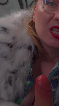 Bitchy Stepmom in White Fur Coat Spits in Your Tea & Gives You a Messy Humiliating Blowjob POV