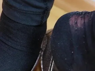 KimisWorld: Worn Black Socks & Dirty Silver Loafers - Real Footwear Tease in...