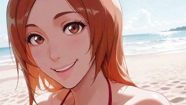 Ai Heaven: Orihime Inoue knullar dig på stranden och går sedan till...
