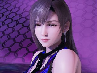 3D-Hentai Games: T Ara - NumberNine Aerith Tifa Lockhart strip-tease Kpop, robe violette,...