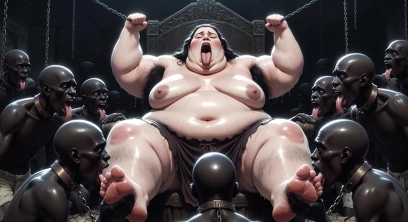 Anime Hentai: SSBBW Queen Covered in Slave Tongues - Intense Body Worship Orgasms