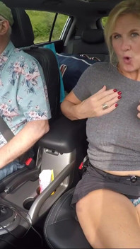 Flashing Truck Drivers in the Car