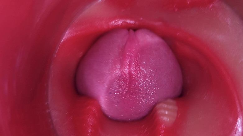 Creme sperm: Super-sperma in der vagina. Ausgezeichnete interne kamera