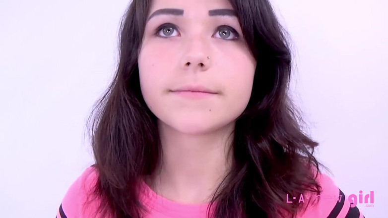 L.A. New Girl: Amateur tiny teen sucks &amp; fucks big cock at photoshoot for...
