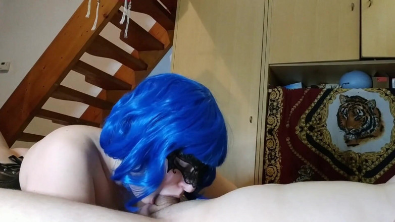 Candy Rabbit: Sub slut super sloppy deepthroat &amp; ball licking her Master full