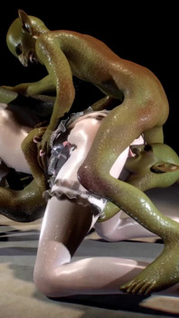 3D Horny Slut Have Group Sex with Big Dick Monsters