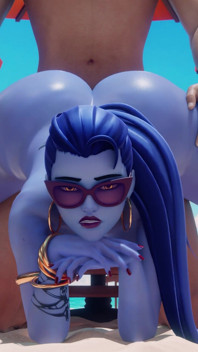 Widowmaker From Overwatch - Sniper Mission Failed Because of Big Cock - Doggystyle & Beach Jack-o Pose Big Ass Fuck 3D