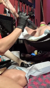 Adelina Noir Fisting and Toying Rafaello in the Sling