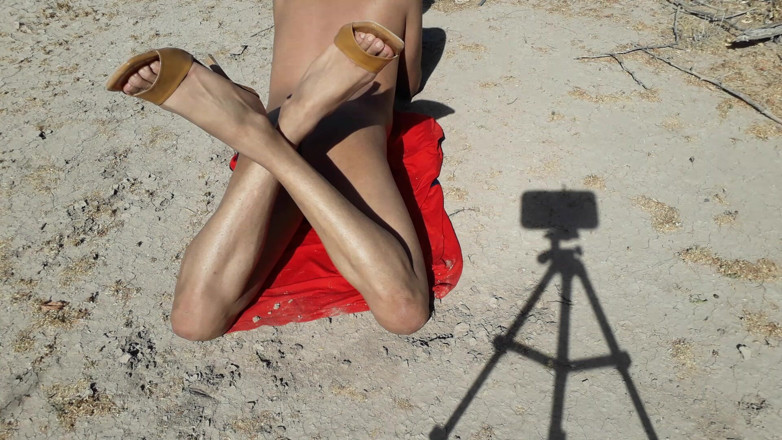 Misaelechowski: Cute Naked Shemale Shows You Her Body Lying Down with...