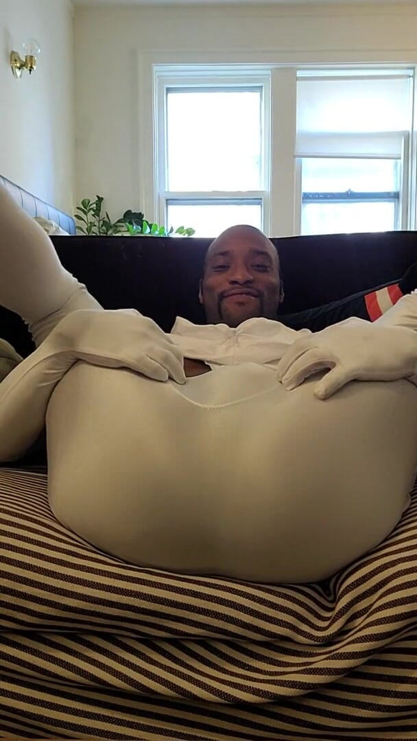 Kennie Jai: Kenniejai Plays in White Spandex Suit