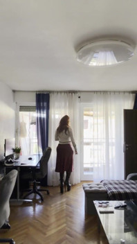 Crossdresser Walking Around the Apartment Showing High Heels and Lovely Pearls