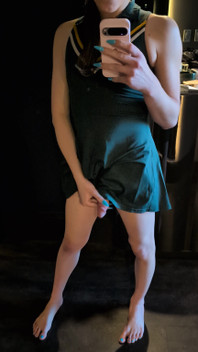 Cute Fem Has a Surprise Under Her Skirt