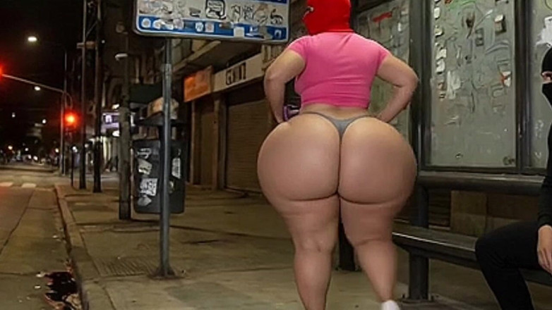 Animate golden: Chica de gimnasio de gran culo en ropa de entrenamiento...