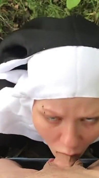 Dirty Nun Vilu Vidish Is Sucking Dick in the Forest
