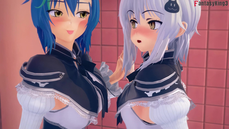 Fantasy king: Rias 观看 akeno 啪和 xenovia &amp; koneko 女同性恋 - Dxd ntr Madness Series