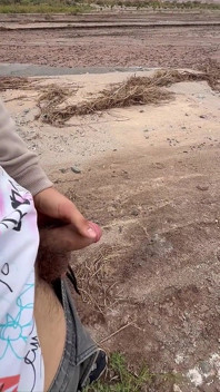 Young Uncut Boy Pee in Desert