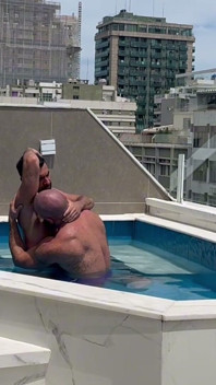 Hairy Muscle Bear Tops a Hot Muscular Bottom - Penthouse Jacuzzi, Passionate Sex & Nipple Play Ending