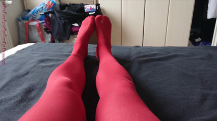 Carmen_Nylonjunge: Nylonjunge loves the red pantyhose 1 ** Testicles fun **