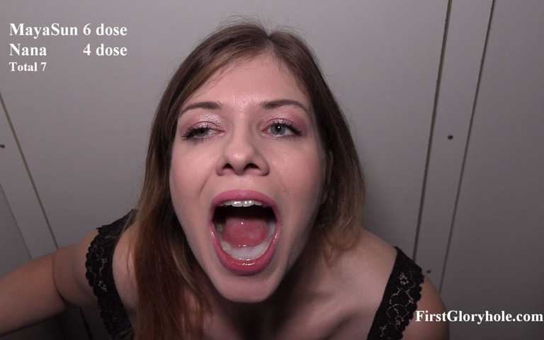 Maya Sun & Nana - Swallowing Gloryhole, Two Girls Part 1. (First Gloryhole)