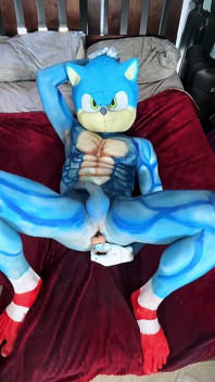 Sonic Fucks Himself with a Dildo