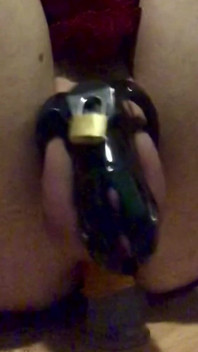 Sissy Slut Riding a Dildo in Nylon