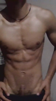 A Muscular Teen Boy Show His Body