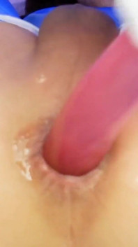 T-babe Gape Big Dildos and Fist in Chastity