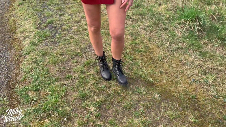 Miley Weasel: Hot German Miley Weasel Risky Sex in Public