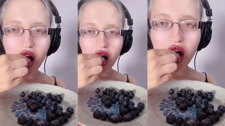 FinDom Goaldigger: Asmr Blueberry Eating - Asmr, Óculos, Gigante