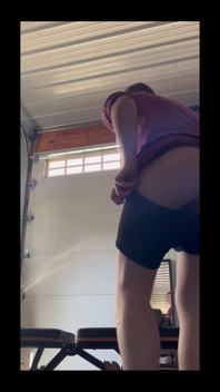 Taking off My Shorts and Thong to Do Some Squats