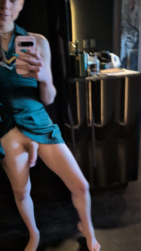 Cute Fem Has a Surprise Under Her Skirt