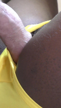 Black teen in panties creampied by white cock