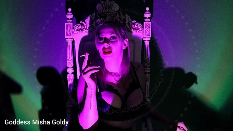 Goddess Misha Goldy: Come into my smoking magic web!