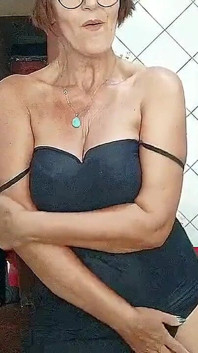 Lonely Hostess in the Kitchen Shows the Beauty of Her Old Sexy Body in Front of a Webcam