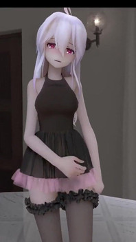 [mmd] 약한 초콜릿 크림 검은 실크 드레스 항문 세라 구슬 음란한 패턴