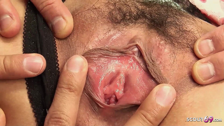 Asian porn collection: Rough threesome fuck with tight hairy pussy