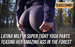 Teasecombo 4K: Latina milf v super těsných kalhotách na jógu škádlení jejího úžasného zadku...