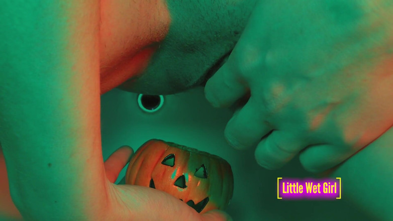 Little Wet Girl: Pissing in the pumpkin on Halloween