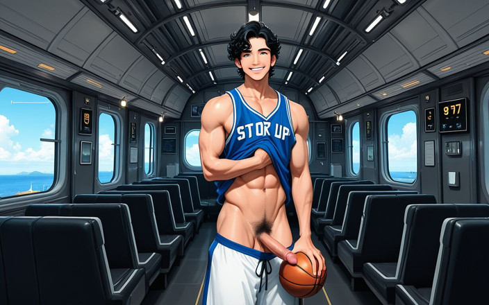 LustMen: ラストメンバスケットボール選手ソロスライドショー アニメ ファーストクラスキャビン チンコを撫でる愛