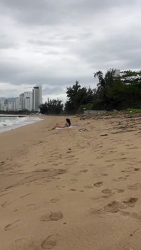 Babe Can I Cum on Your Tits? - Cock Flashing on the Beach